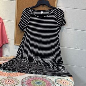 Old Navy Black and White Striped Mini Dress